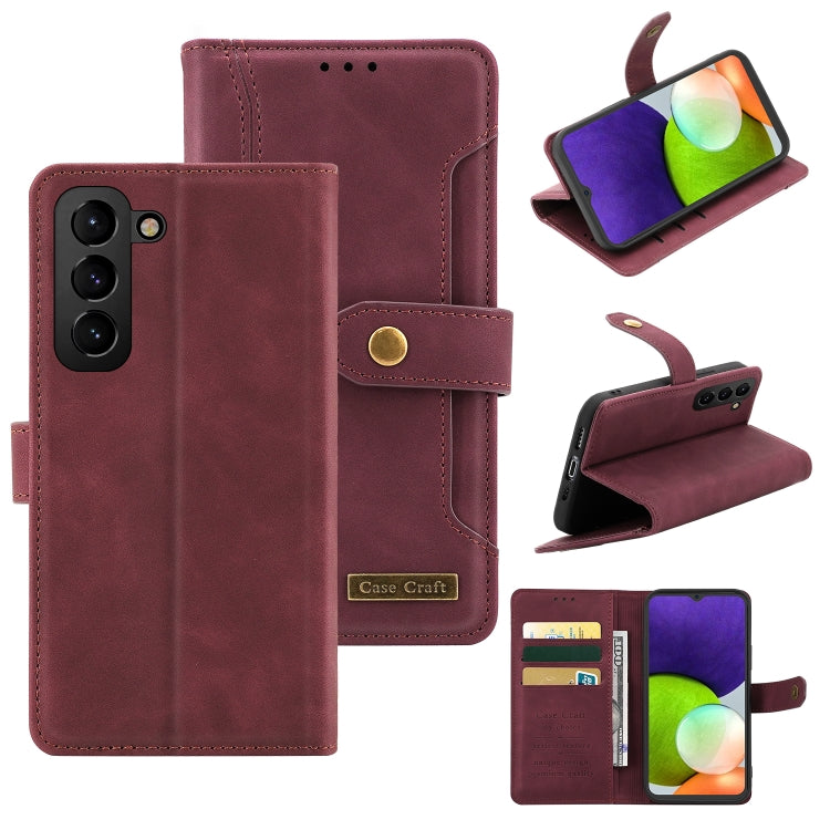 For Samsung Galaxy S22 5G Copper Buckle Leather Phone Case