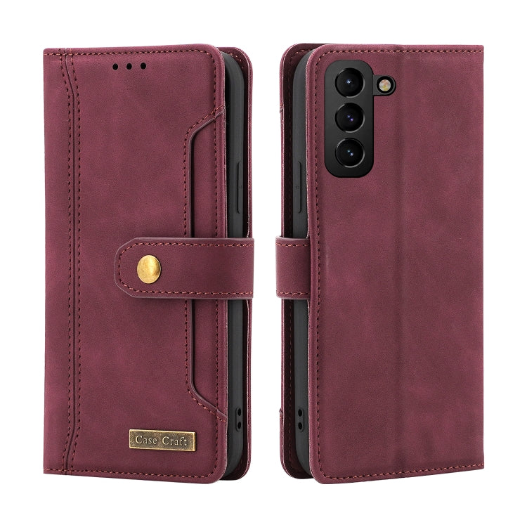 For Samsung Galaxy S22 5G Copper Buckle Leather Phone Case