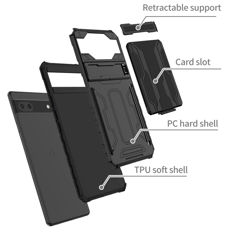 For Google Pixel 6a Armor Card PC + TPU Phone Case