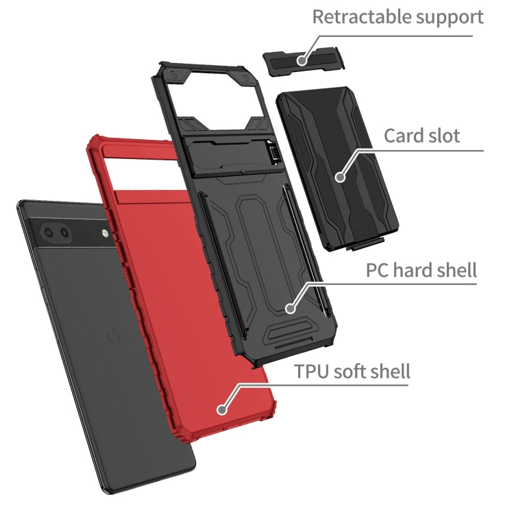 For Google Pixel 6a Armor Card PC + TPU Phone Case