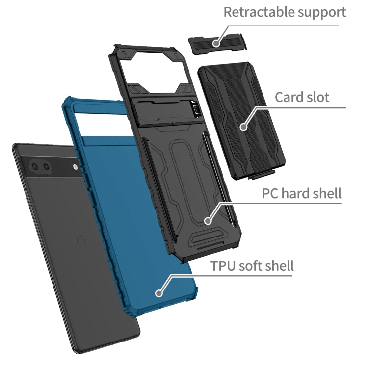 For Google Pixel 6a Armor Card PC + TPU Phone Case