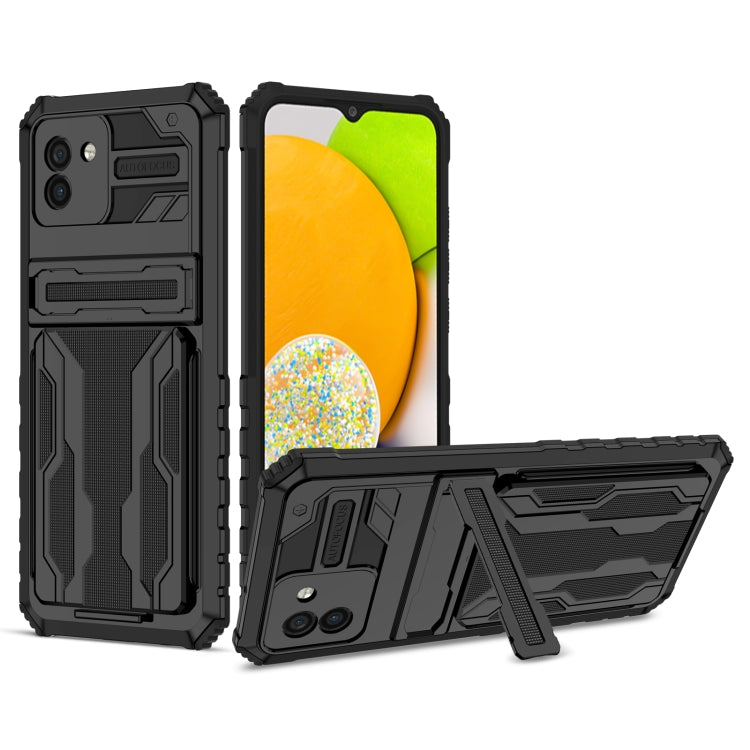 For Samsung Galaxy A03s 166mm Version Armor Card PC + TPU Phone Case