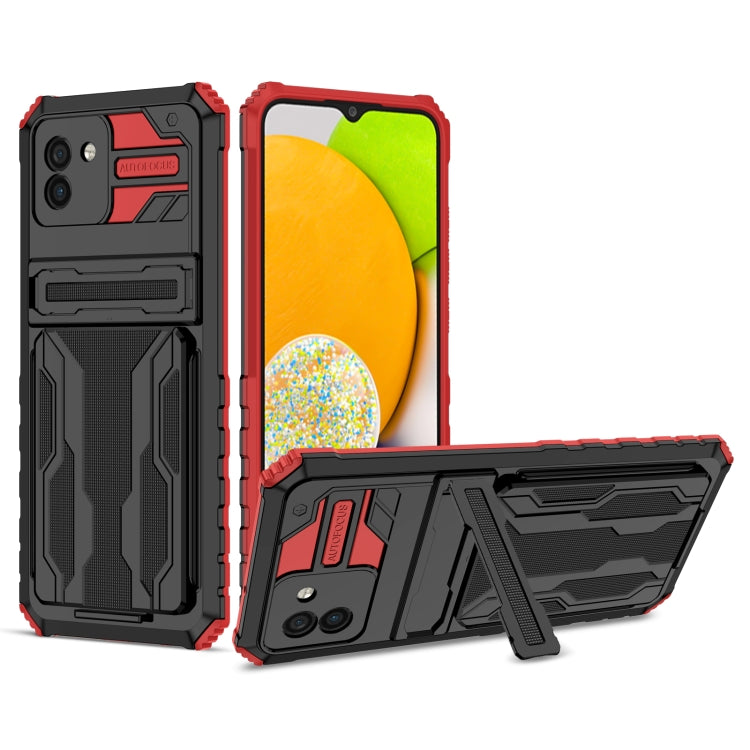 For Samsung Galaxy A03s 166mm Version Armor Card PC + TPU Phone Case