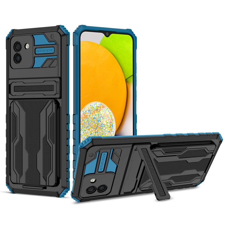 For Samsung Galaxy A03s 166mm Version Armor Card PC + TPU Phone Case