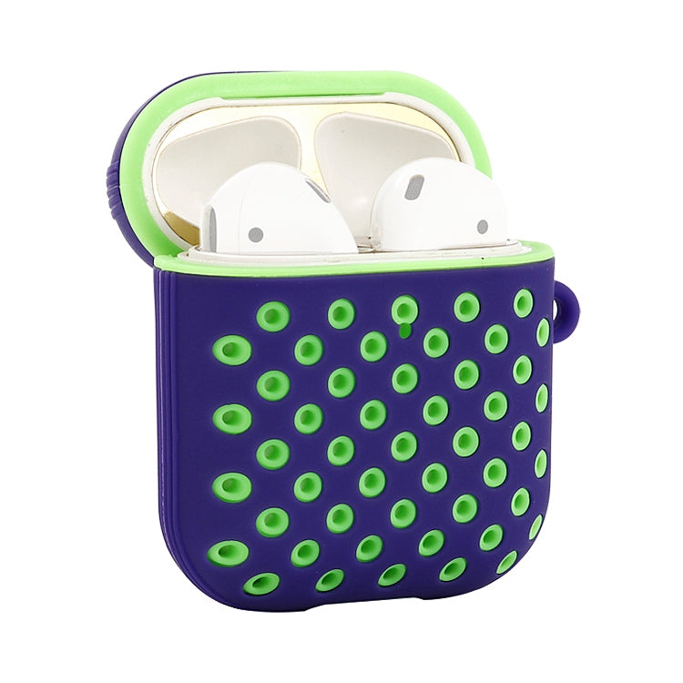 For AirPods 1/2 Bicolor Honeycomb Silicone Earphone Protective Case