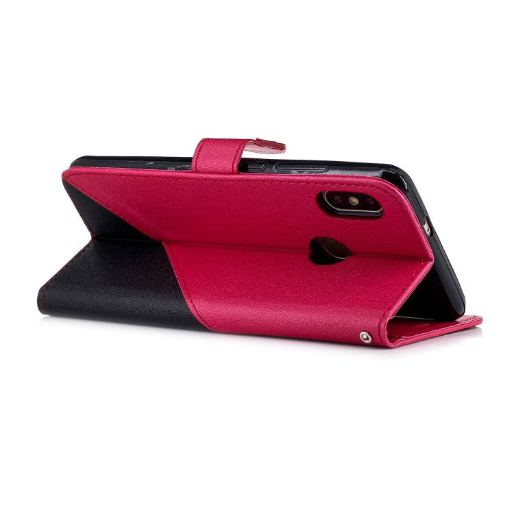 For Xiaomi 6X Matching Color Frosted Texture Horizontal Flip PU Leather Case with Holder & Card Slots & Lanyard