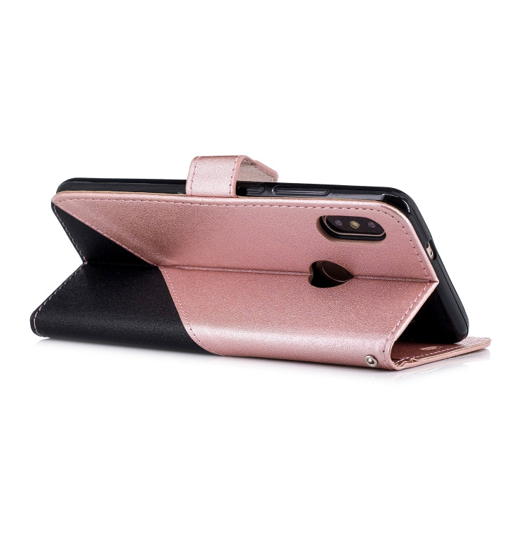 For Xiaomi 6X Matching Color Frosted Texture Horizontal Flip PU Leather Case with Holder & Card Slots & Lanyard