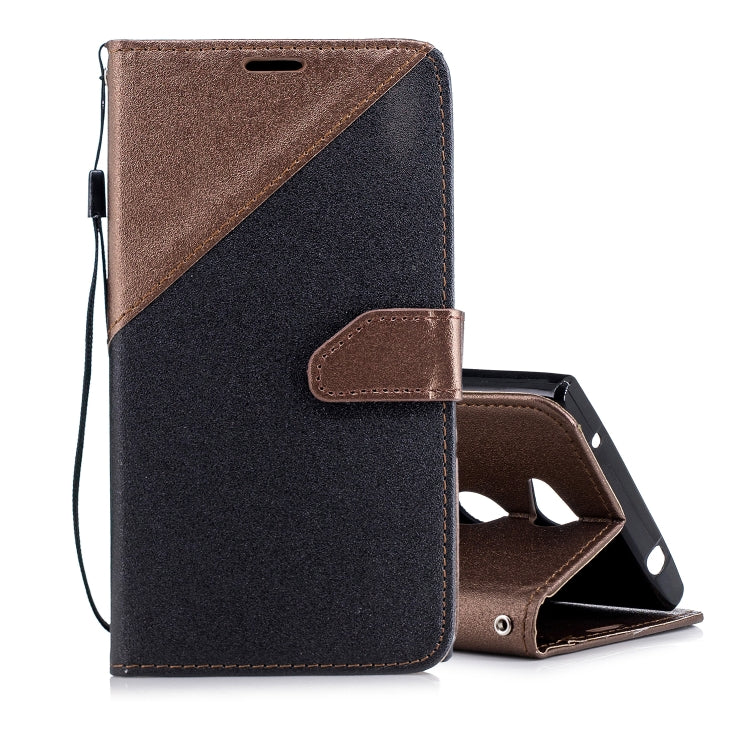 For Sony Xperia L2 Matching Color Frosted Texture Horizontal Flip PU Leather Case with Holder & Card Slots & Lanyard