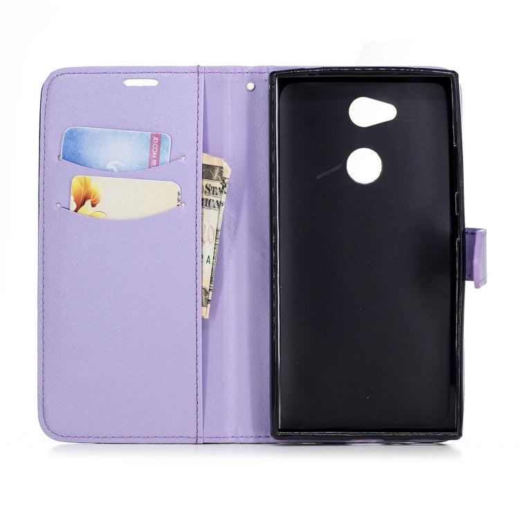 For Sony Xperia L2 Matching Color Frosted Texture Horizontal Flip PU Leather Case with Holder & Card Slots & Lanyard
