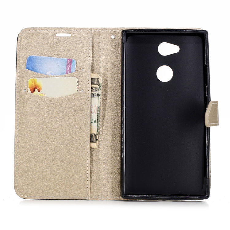 For Sony Xperia L2 Matching Color Frosted Texture Horizontal Flip PU Leather Case with Holder & Card Slots & Lanyard