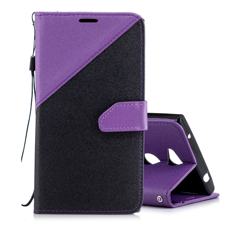 For Sony Xperia L2 Matching Color Frosted Texture Horizontal Flip PU Leather Case with Holder & Card Slots & Lanyard