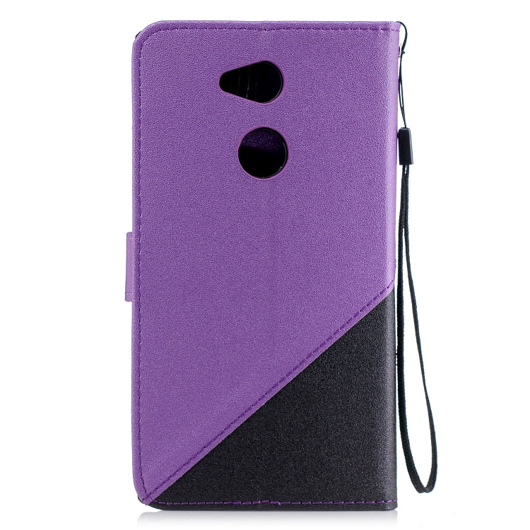 For Sony Xperia L2 Matching Color Frosted Texture Horizontal Flip PU Leather Case with Holder & Card Slots & Lanyard