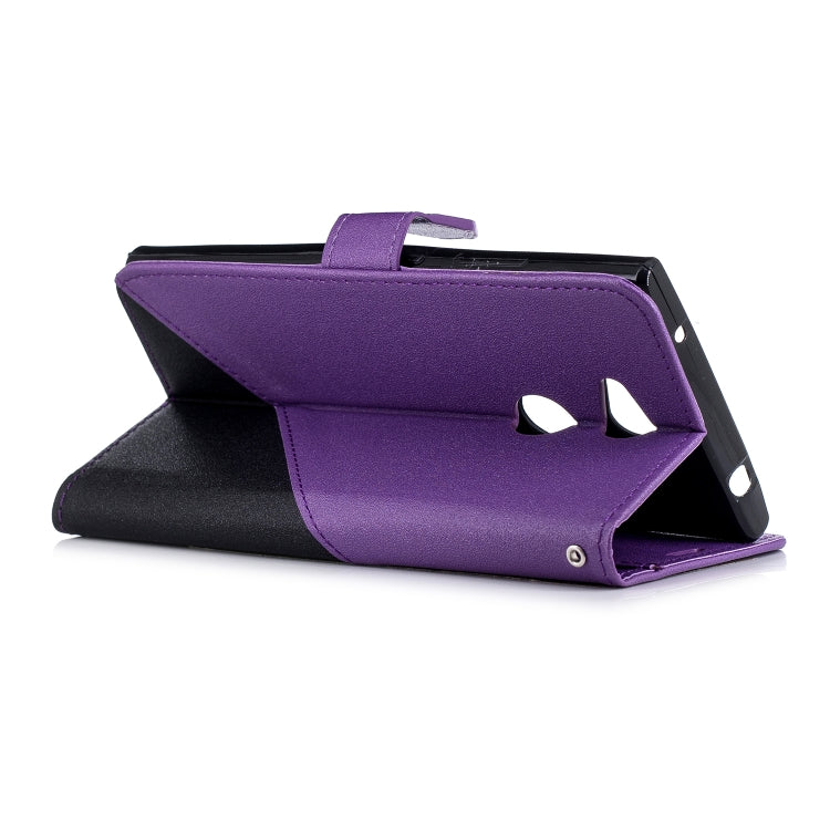 For Sony Xperia L2 Matching Color Frosted Texture Horizontal Flip PU Leather Case with Holder & Card Slots & Lanyard