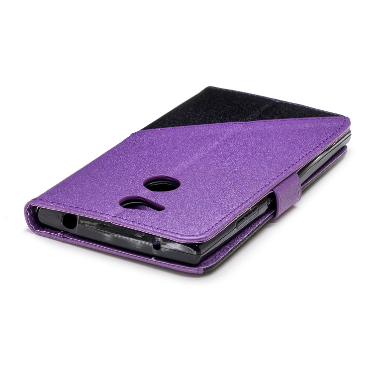 For Sony Xperia L2 Matching Color Frosted Texture Horizontal Flip PU Leather Case with Holder & Card Slots & Lanyard