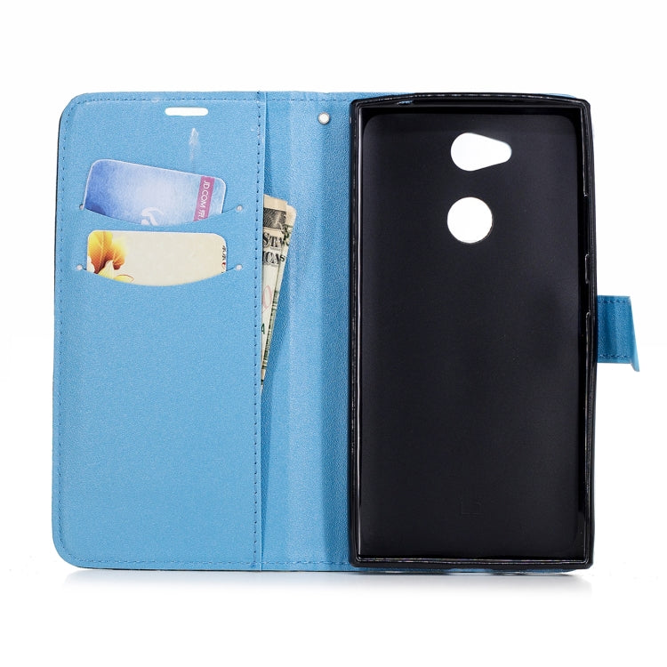 For Sony Xperia L2 Matching Color Frosted Texture Horizontal Flip PU Leather Case with Holder & Card Slots & Lanyard