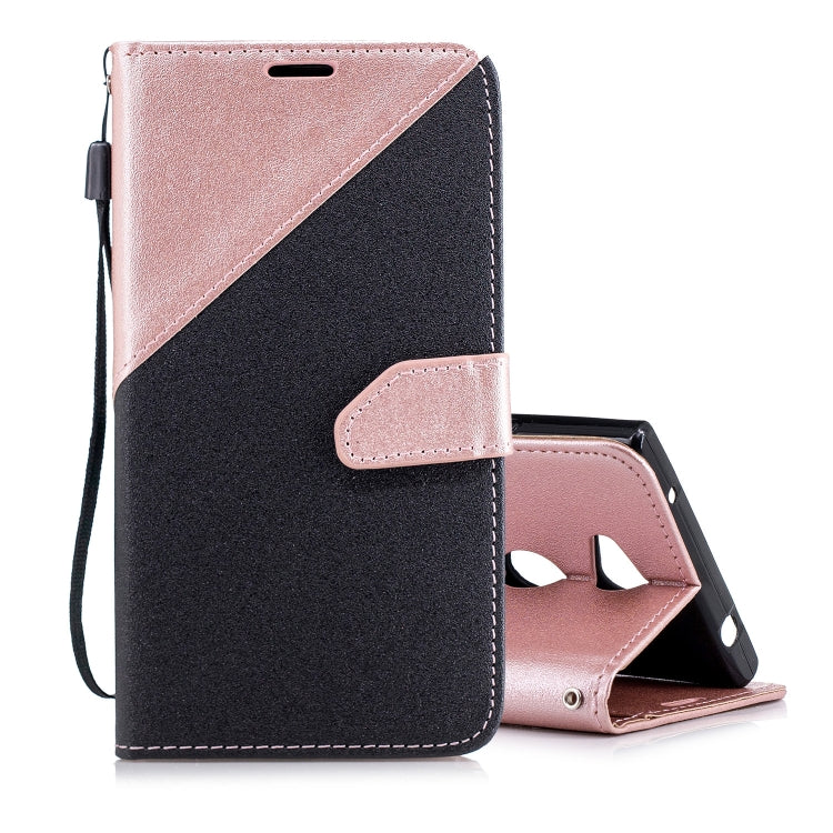 For Sony Xperia L2 Matching Color Frosted Texture Horizontal Flip PU Leather Case with Holder & Card Slots & Lanyard