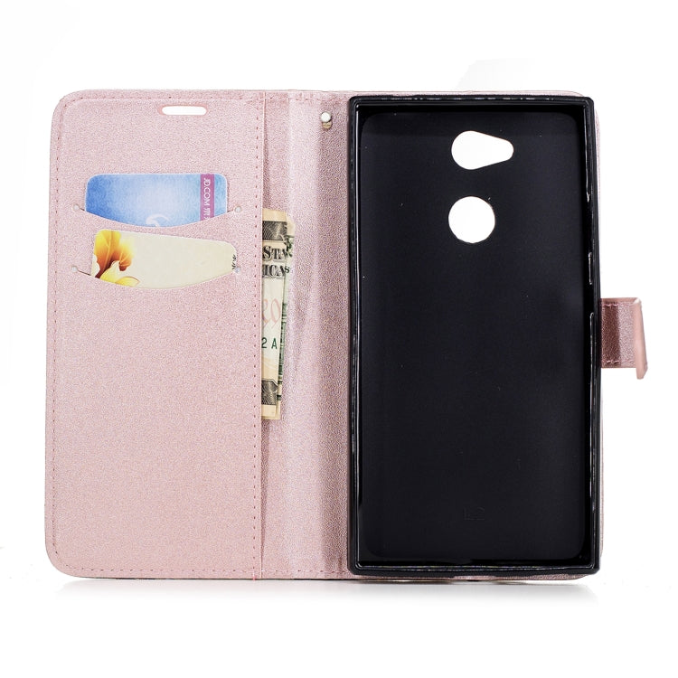 For Sony Xperia L2 Matching Color Frosted Texture Horizontal Flip PU Leather Case with Holder & Card Slots & Lanyard