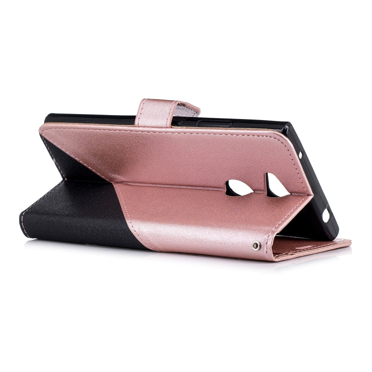 For Sony Xperia L2 Matching Color Frosted Texture Horizontal Flip PU Leather Case with Holder & Card Slots & Lanyard