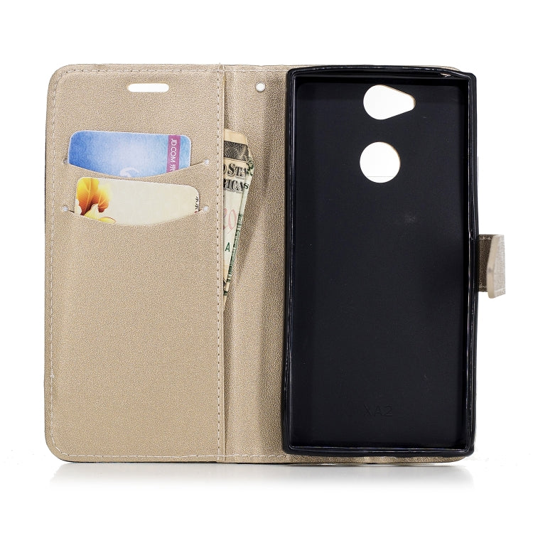 For Sony Xperia XA2 Matching Color Frosted Texture Horizontal Flip PU Leather Case with Holder & Card Slots & Lanyard