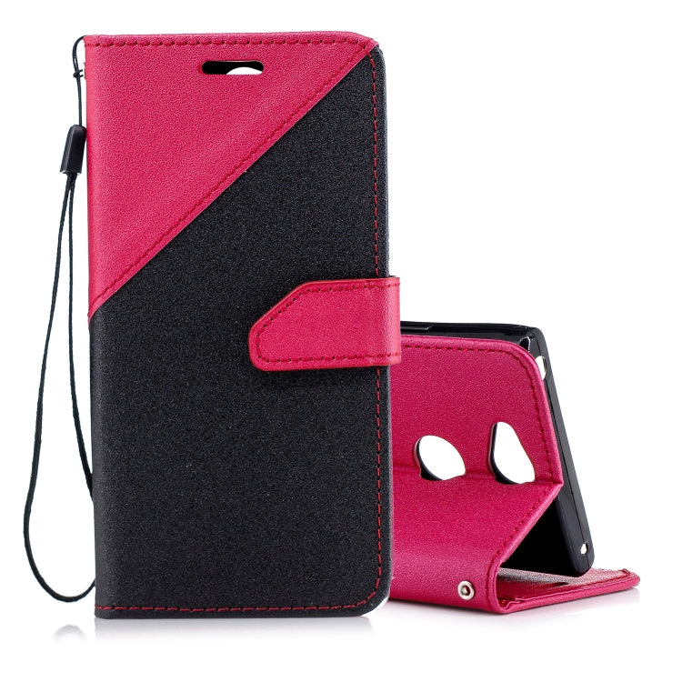 For Sony Xperia XA2 Matching Color Frosted Texture Horizontal Flip PU Leather Case with Holder & Card Slots & Lanyard