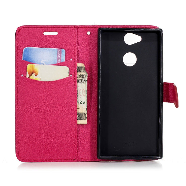 For Sony Xperia XA2 Matching Color Frosted Texture Horizontal Flip PU Leather Case with Holder & Card Slots & Lanyard