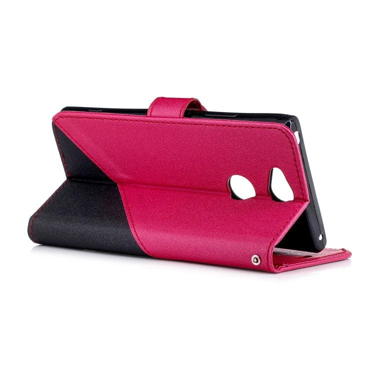 For Sony Xperia XA2 Matching Color Frosted Texture Horizontal Flip PU Leather Case with Holder & Card Slots & Lanyard