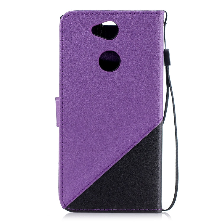 For Sony Xperia XA2 Matching Color Frosted Texture Horizontal Flip PU Leather Case with Holder & Card Slots & Lanyard