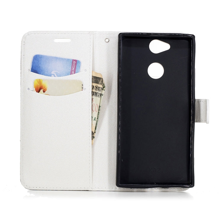 For Sony Xperia XA2 Matching Color Frosted Texture Horizontal Flip PU Leather Case with Holder & Card Slots & Lanyard