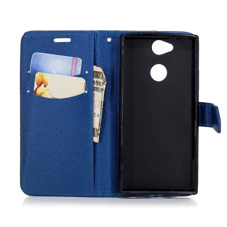 For Sony Xperia XA2 Matching Color Frosted Texture Horizontal Flip PU Leather Case with Holder & Card Slots & Lanyard