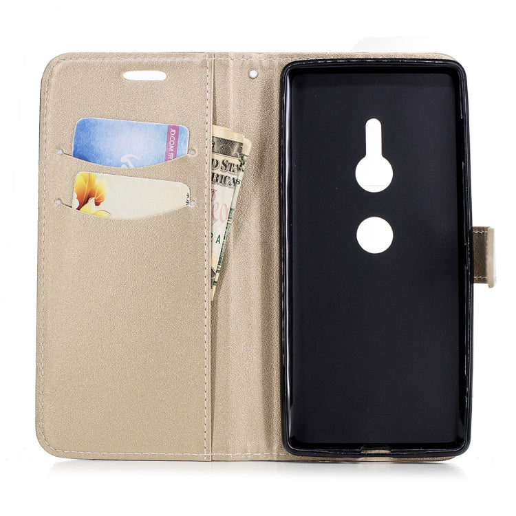 For Sony Xperia XZ2 Matching Color Frosted Texture Horizontal Flip PU Leather Case with Holder & Card Slots & Lanyard