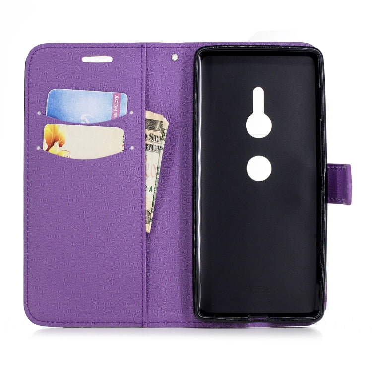For Sony Xperia XZ2 Matching Color Frosted Texture Horizontal Flip PU Leather Case with Holder & Card Slots & Lanyard