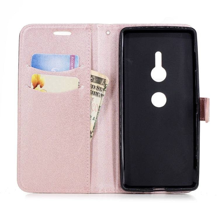 For Sony Xperia XZ2 Matching Color Frosted Texture Horizontal Flip PU Leather Case with Holder & Card Slots & Lanyard