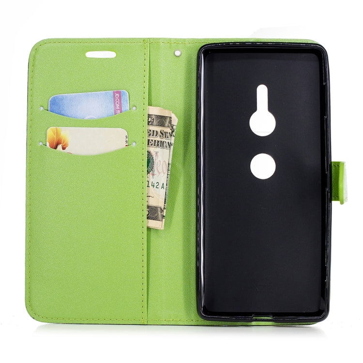 For Sony Xperia XZ2 Matching Color Frosted Texture Horizontal Flip PU Leather Case with Holder & Card Slots & Lanyard