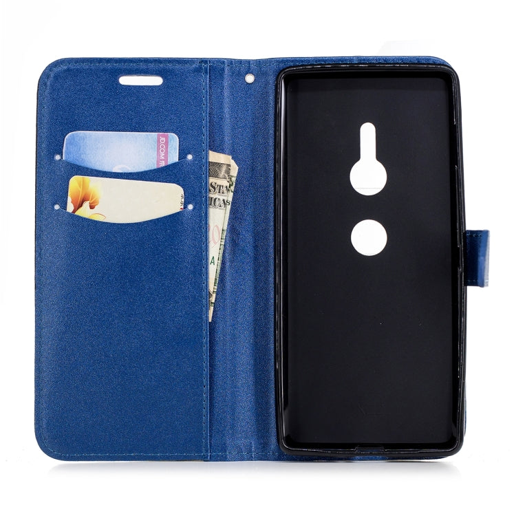 For Sony Xperia XZ2 Matching Color Frosted Texture Horizontal Flip PU Leather Case with Holder & Card Slots & Lanyard