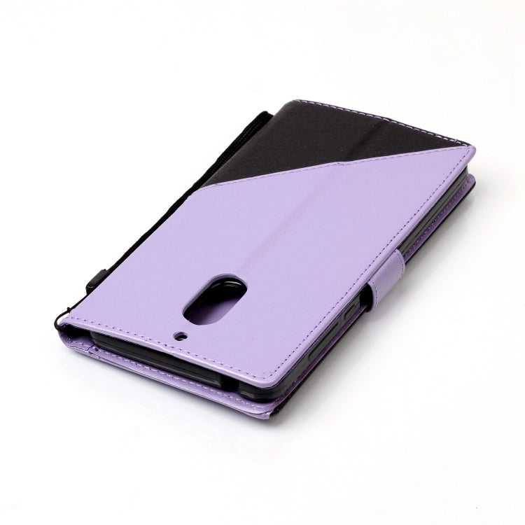 For Nokia 6 Matching Color Frosted Texture Horizontal Flip PU Leather Case with Holder & Card Slots & Lanyard