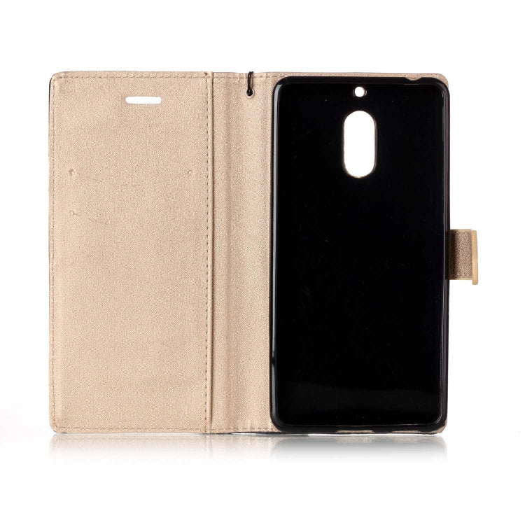 For Nokia 6 Matching Color Frosted Texture Horizontal Flip PU Leather Case with Holder & Card Slots & Lanyard