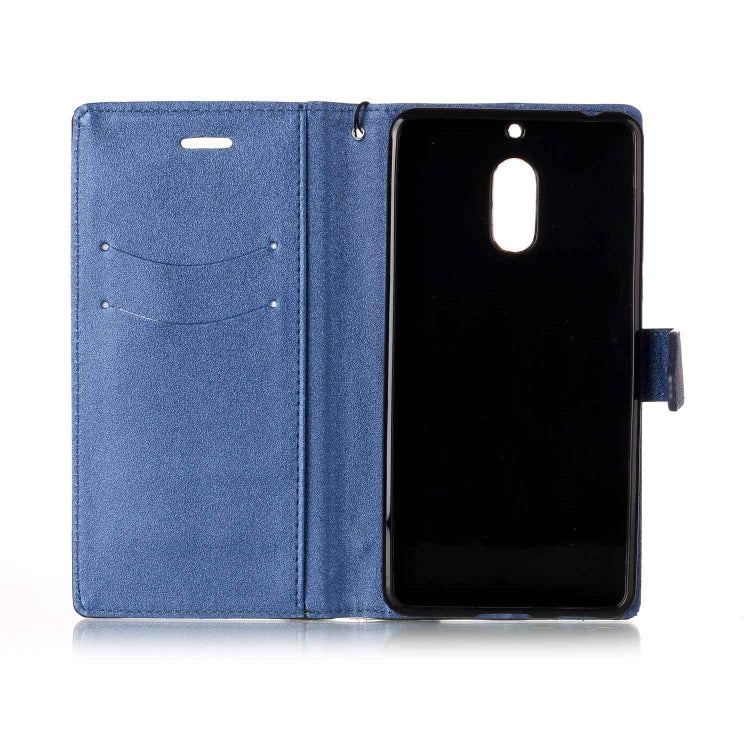 For Nokia 6 Matching Color Frosted Texture Horizontal Flip PU Leather Case with Holder & Card Slots & Lanyard