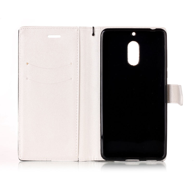 For Nokia 6 Matching Color Frosted Texture Horizontal Flip PU Leather Case with Holder & Card Slots & Lanyard