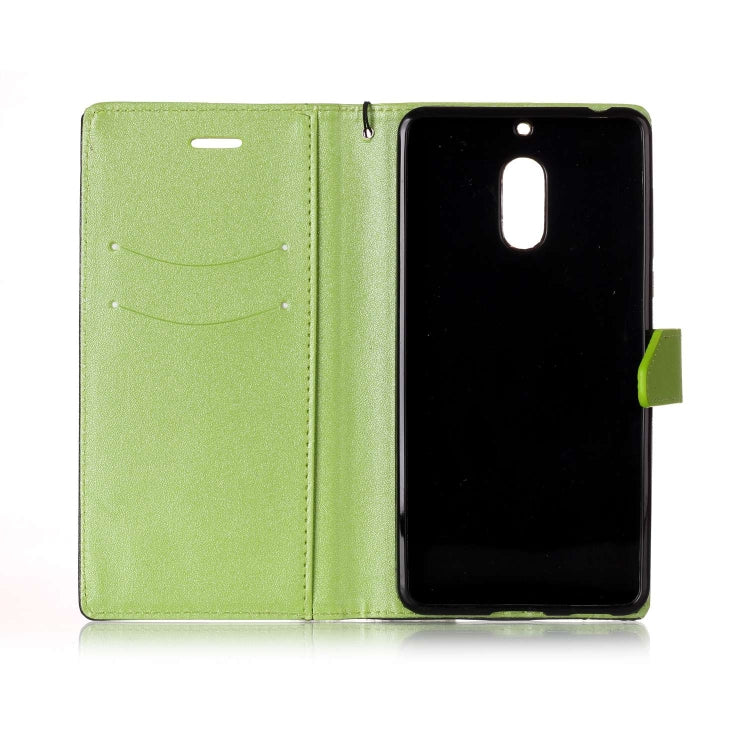For Nokia 6 Matching Color Frosted Texture Horizontal Flip PU Leather Case with Holder & Card Slots & Lanyard