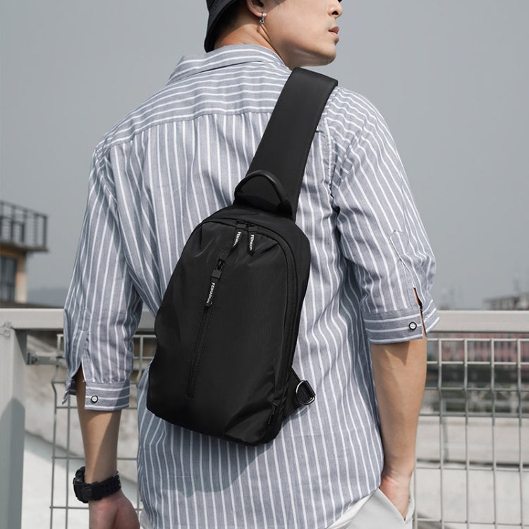 cxs-7101 Adjustable Oxford Cloth Chest Bag for Men with Glasses Hang Belt(Black)