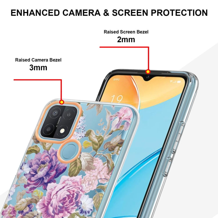 For OPPO A15 / A15S Flowers and Plants Series IMD TPU Phone Case