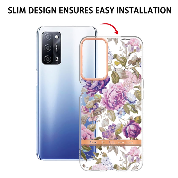 For OPPO A55 5G / A53S 5G / A54 4G / A16 / A54S 4G Flowers and Plants Series IMD TPU Phone Case