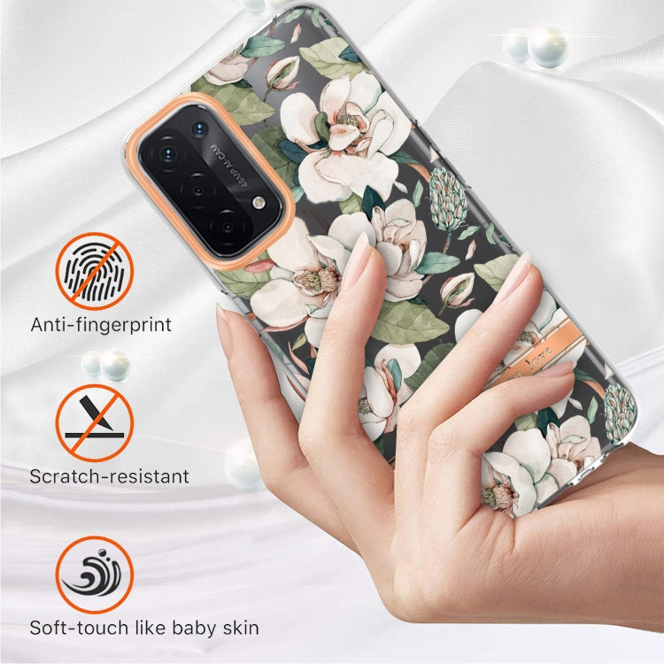 For OPPO A74 5G / A93 5G / A54 5G / A93S 5G Flowers and Plants Series IMD TPU Phone Case
