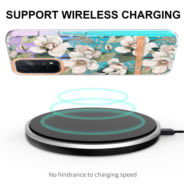 For OPPO A74 5G / A93 5G / A54 5G / A93S 5G Flowers and Plants Series IMD TPU Phone Case