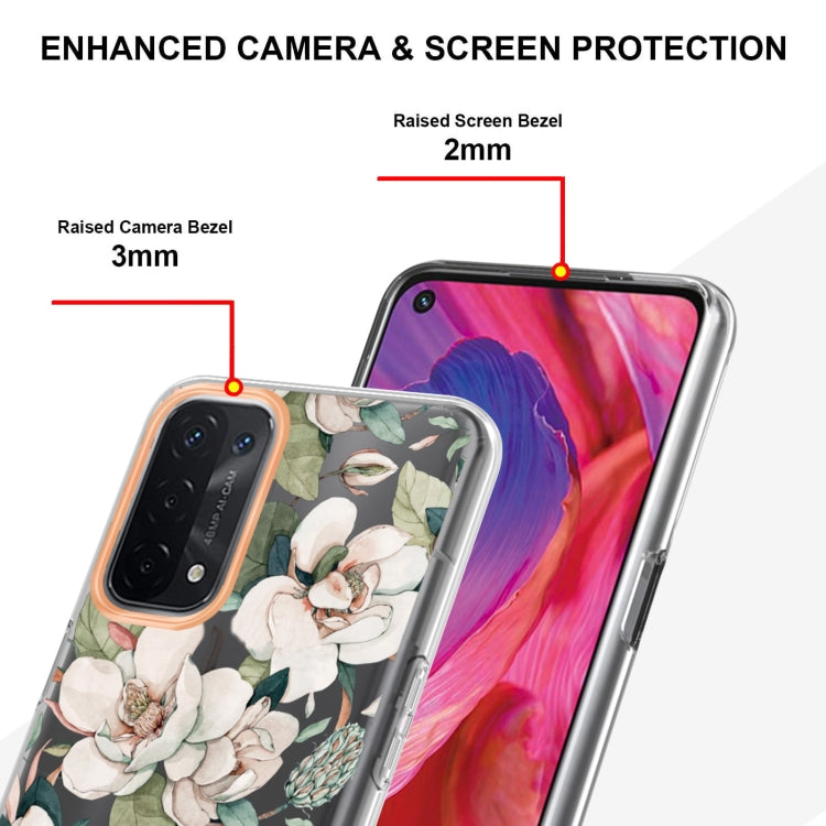 For OPPO A74 5G / A93 5G / A54 5G / A93S 5G Flowers and Plants Series IMD TPU Phone Case