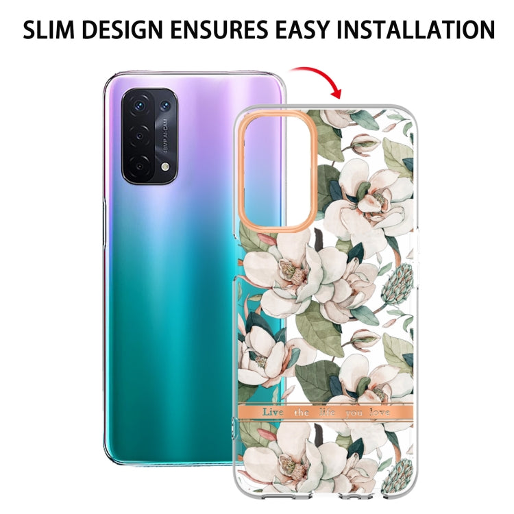 For OPPO A74 5G / A93 5G / A54 5G / A93S 5G Flowers and Plants Series IMD TPU Phone Case
