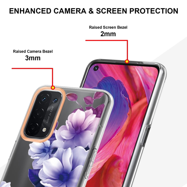 For OPPO A74 5G / A93 5G / A54 5G / A93S 5G Flowers and Plants Series IMD TPU Phone Case