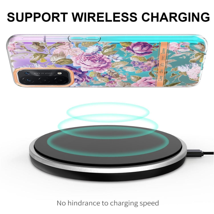 For OPPO A74 5G / A93 5G / A54 5G / A93S 5G Flowers and Plants Series IMD TPU Phone Case