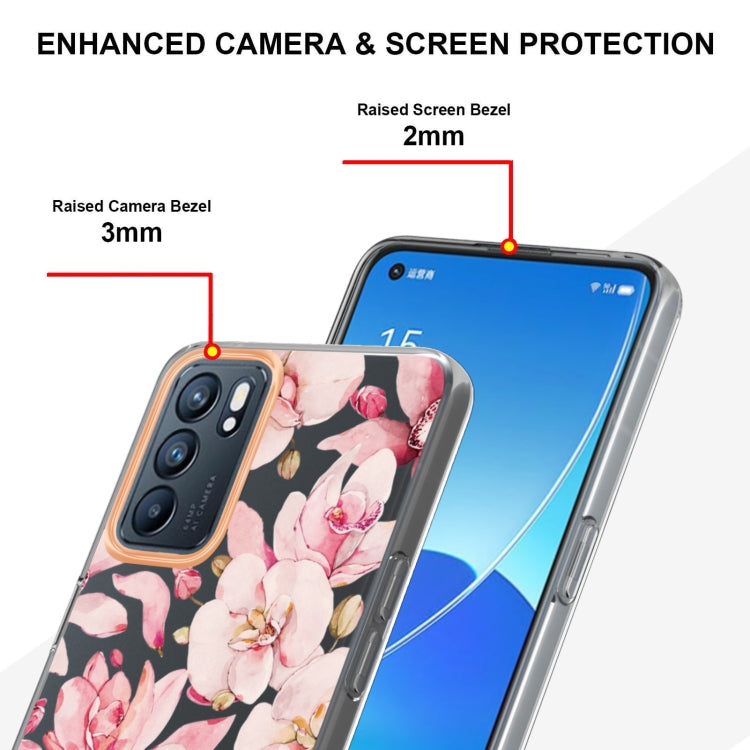 For OPPO Reno6 5G Flowers and Plants Series IMD TPU Phone Case
