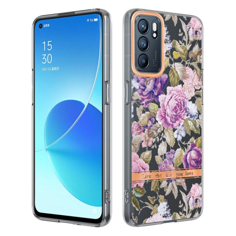 For OPPO Reno6 5G Flowers and Plants Series IMD TPU Phone Case